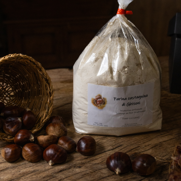 Farine de châtaigne corse 1 kg – Artisanale à Ghisoni | Dume Luciani