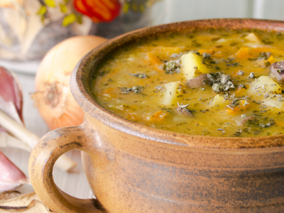 Soupe aux blettes, pommes de terre et brocciu